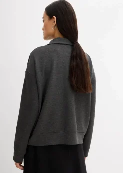 bonprix Bekleidung·Hosen|Jacken & Mäntel^Oversize Jacke aus Viskose-Mix anthrazit meliert meliert