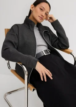 bonprix Bekleidung·Hosen|Jacken & Mäntel^Oversize Jacke aus Viskose-Mix anthrazit meliert meliert