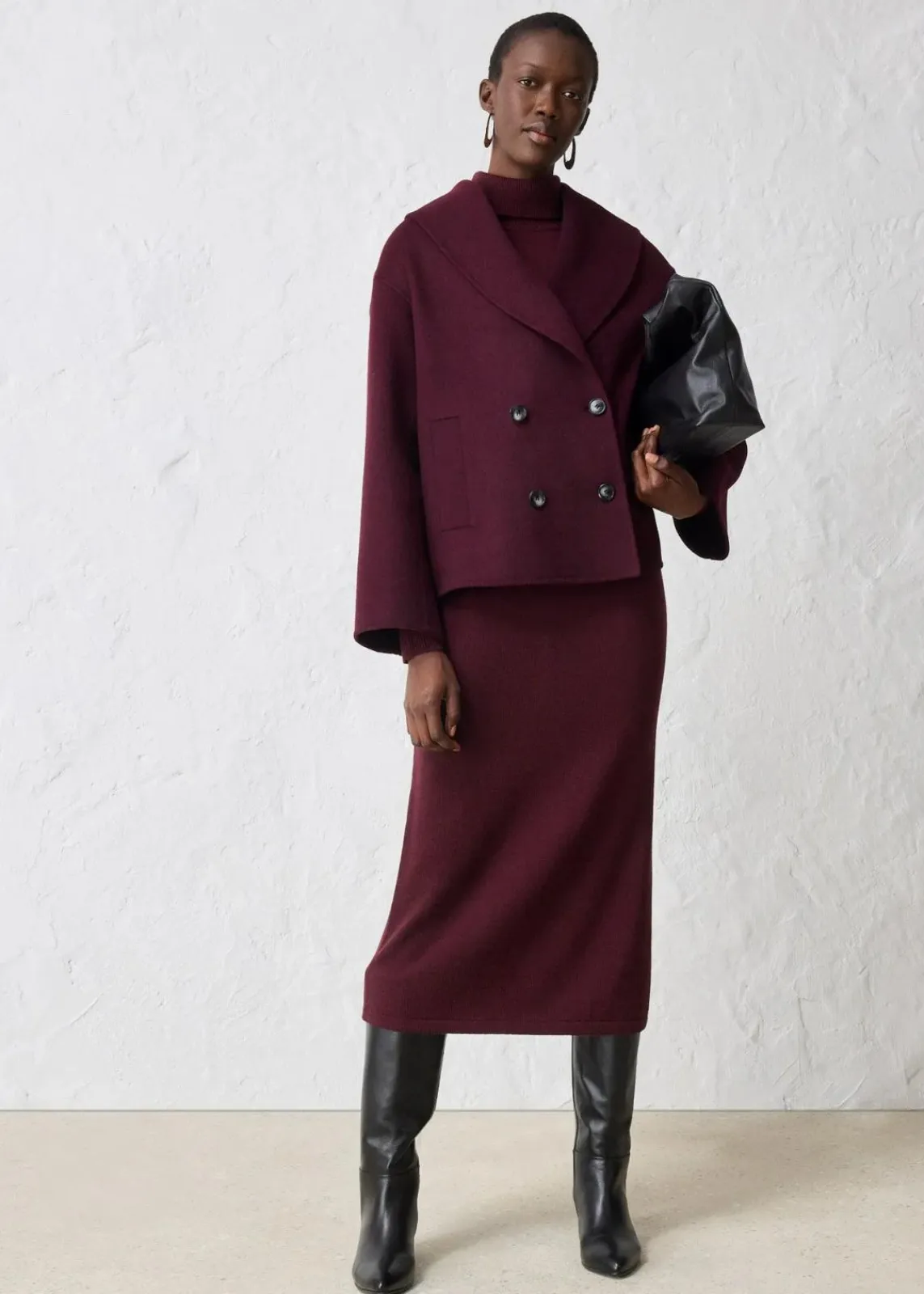 bonprix Bekleidung·Hosen|Jacken & Mäntel^Oversize Jacke aus weichem Woll-Mix weinrot