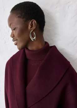 bonprix Bekleidung·Hosen|Jacken & Mäntel^Oversize Jacke aus weichem Woll-Mix weinrot