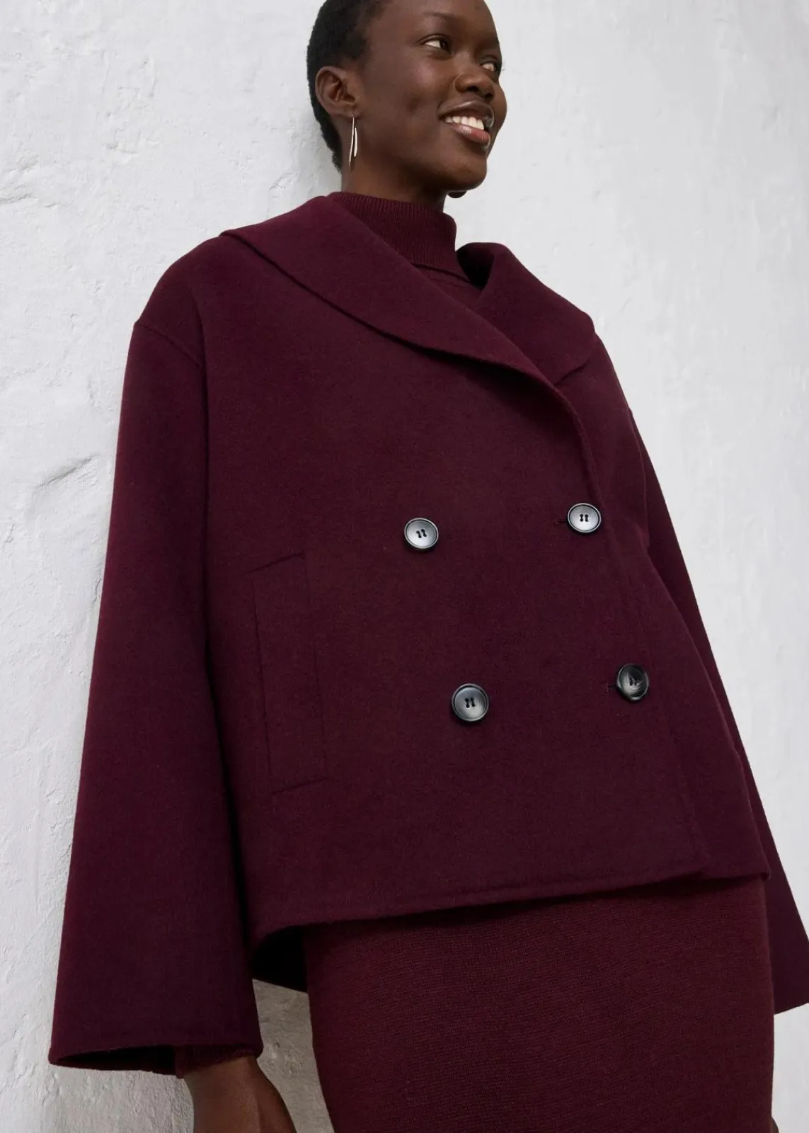 bonprix Bekleidung·Hosen|Jacken & Mäntel^Oversize Jacke aus weichem Woll-Mix weinrot
