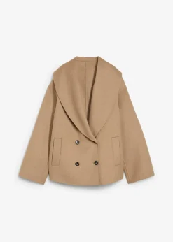 bonprix Bekleidung·Hosen|Jacken & Mäntel^Oversize Jacke aus weichem Woll-Mix khakibeige