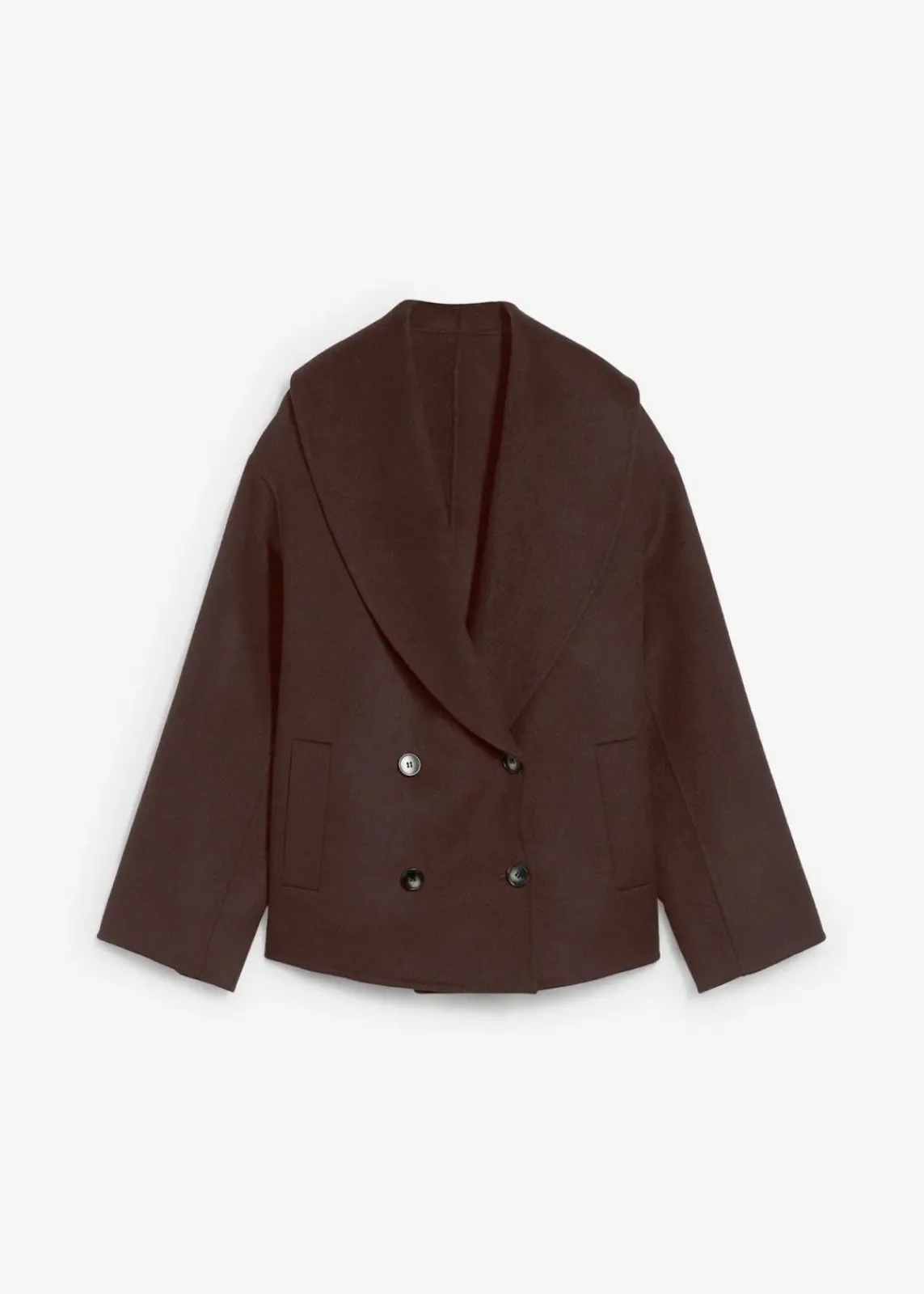 bonprix Premium|Jacken & Mäntel^Oversize Jacke aus weichem Woll-Mix dunkelbraun