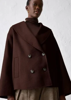 bonprix Premium|Jacken & Mäntel^Oversize Jacke aus weichem Woll-Mix dunkelbraun