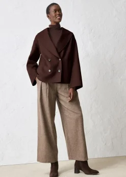 bonprix Premium|Jacken & Mäntel^Oversize Jacke aus weichem Woll-Mix dunkelbraun
