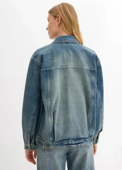 bonprix Bekleidung·Hosen|Jacken & Mäntel^Oversize Jeansjacke hellblau denim used
