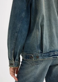 bonprix Bekleidung·Hosen|Jacken & Mäntel^Oversize Jeansjacke hellblau denim used