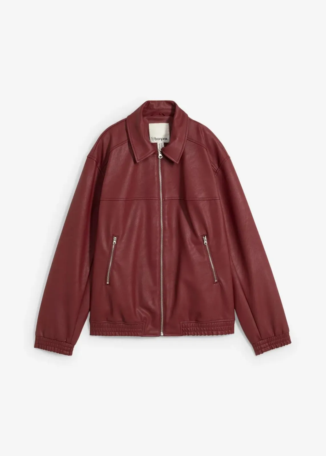bonprix Bekleidung·Hosen|Jacken & Mäntel^Oversize Lederimitat-Jacke rubinrot