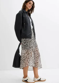 bonprix Nachhaltigere Materialien|Jacken & Mäntel^Oversize Lederimitat-Jacke schwarz