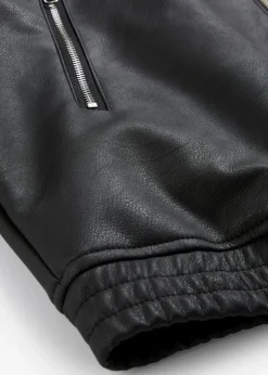bonprix Nachhaltigere Materialien|Jacken & Mäntel^Oversize Lederimitat-Jacke schwarz