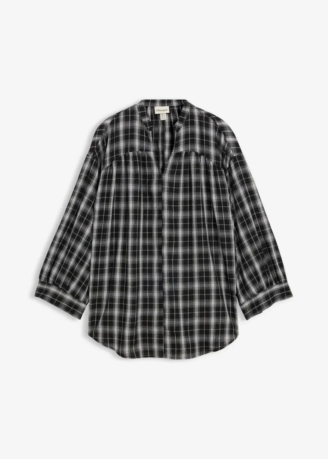 bonprix Bekleidung·Jacken & Mäntel^Oversize Longbluse schwarz/weiß kariert