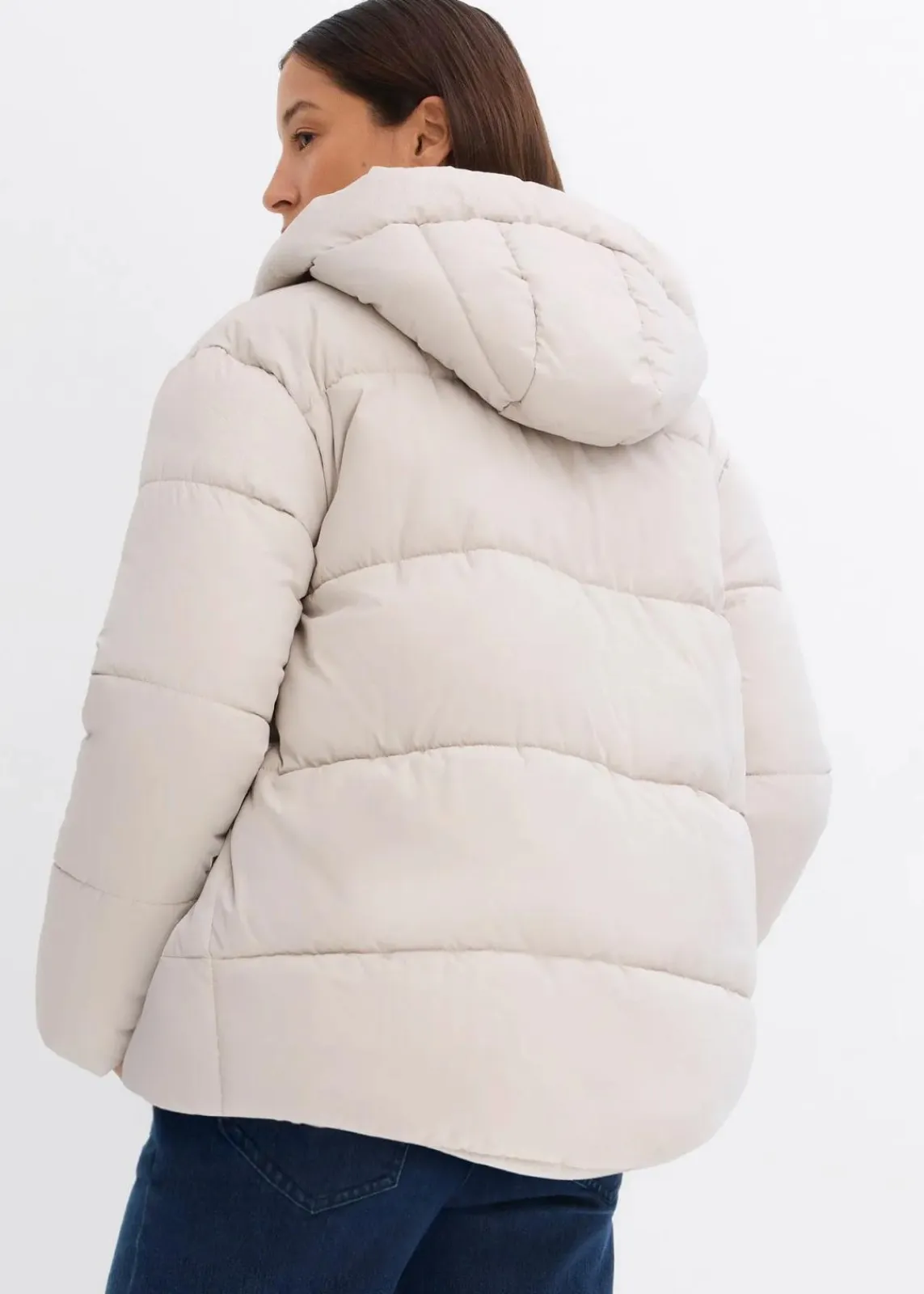 bonprix Jacken & Mäntel|Nachhaltigere Materialien^Oversize Puffer-Jacke kitt