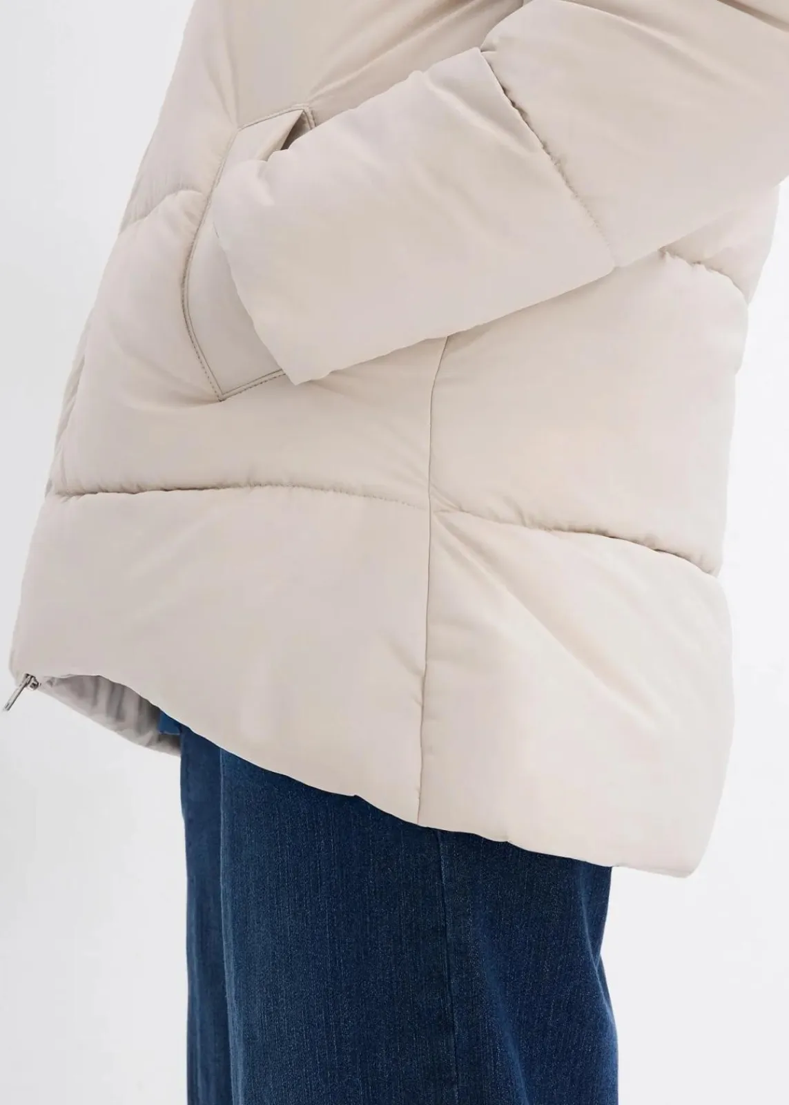 bonprix Jacken & Mäntel|Nachhaltigere Materialien^Oversize Puffer-Jacke kitt