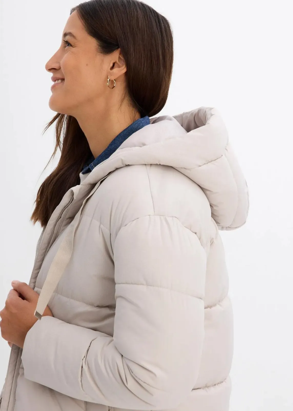 bonprix Jacken & Mäntel|Nachhaltigere Materialien^Oversize Puffer-Jacke kitt