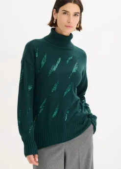 bonprix Bekleidung·Umstandsmode|Bekleidung·Jeans^Oversize Pullover aus softem Viskose-Mix tiefgrün