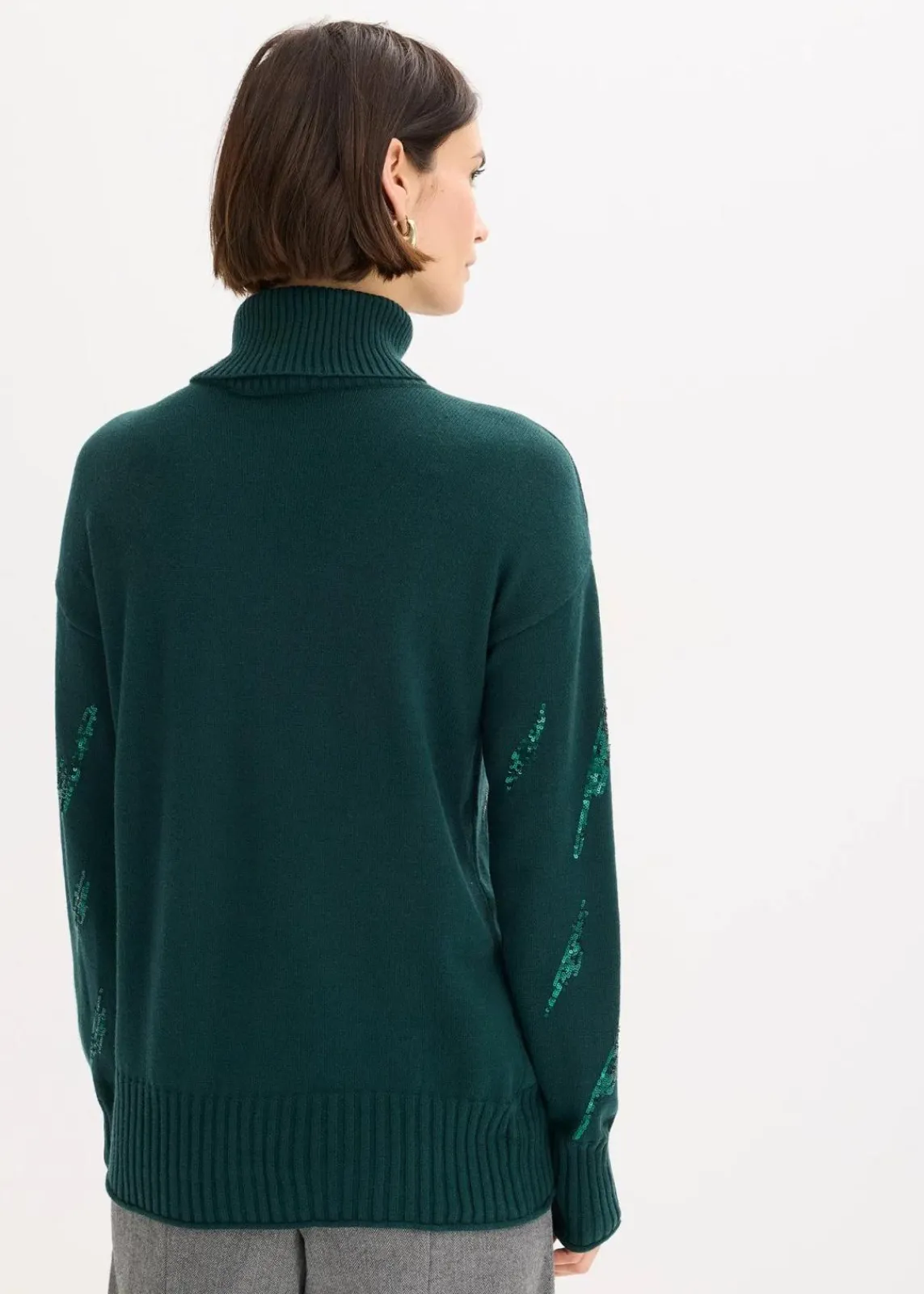 bonprix Bekleidung·Umstandsmode|Bekleidung·Jeans^Oversize Pullover aus softem Viskose-Mix tiefgrün