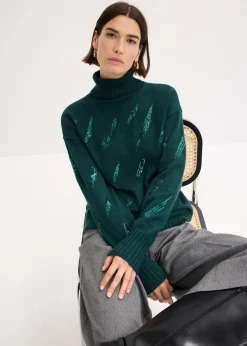 bonprix Bekleidung·Umstandsmode|Bekleidung·Jeans^Oversize Pullover aus softem Viskose-Mix tiefgrün
