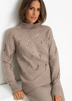 bonprix Pullover & Strickjacken|Strickmode^Oversize Pullover aus softem Viskose-Mix hellbraun meliert