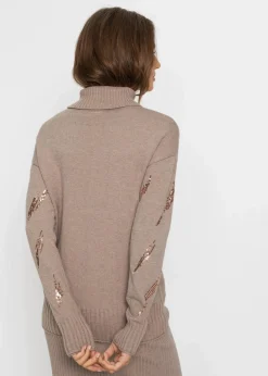 bonprix Pullover & Strickjacken|Strickmode^Oversize Pullover aus softem Viskose-Mix hellbraun meliert