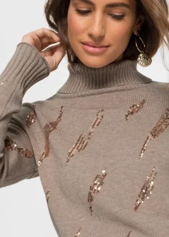 bonprix Pullover & Strickjacken|Strickmode^Oversize Pullover aus softem Viskose-Mix hellbraun meliert