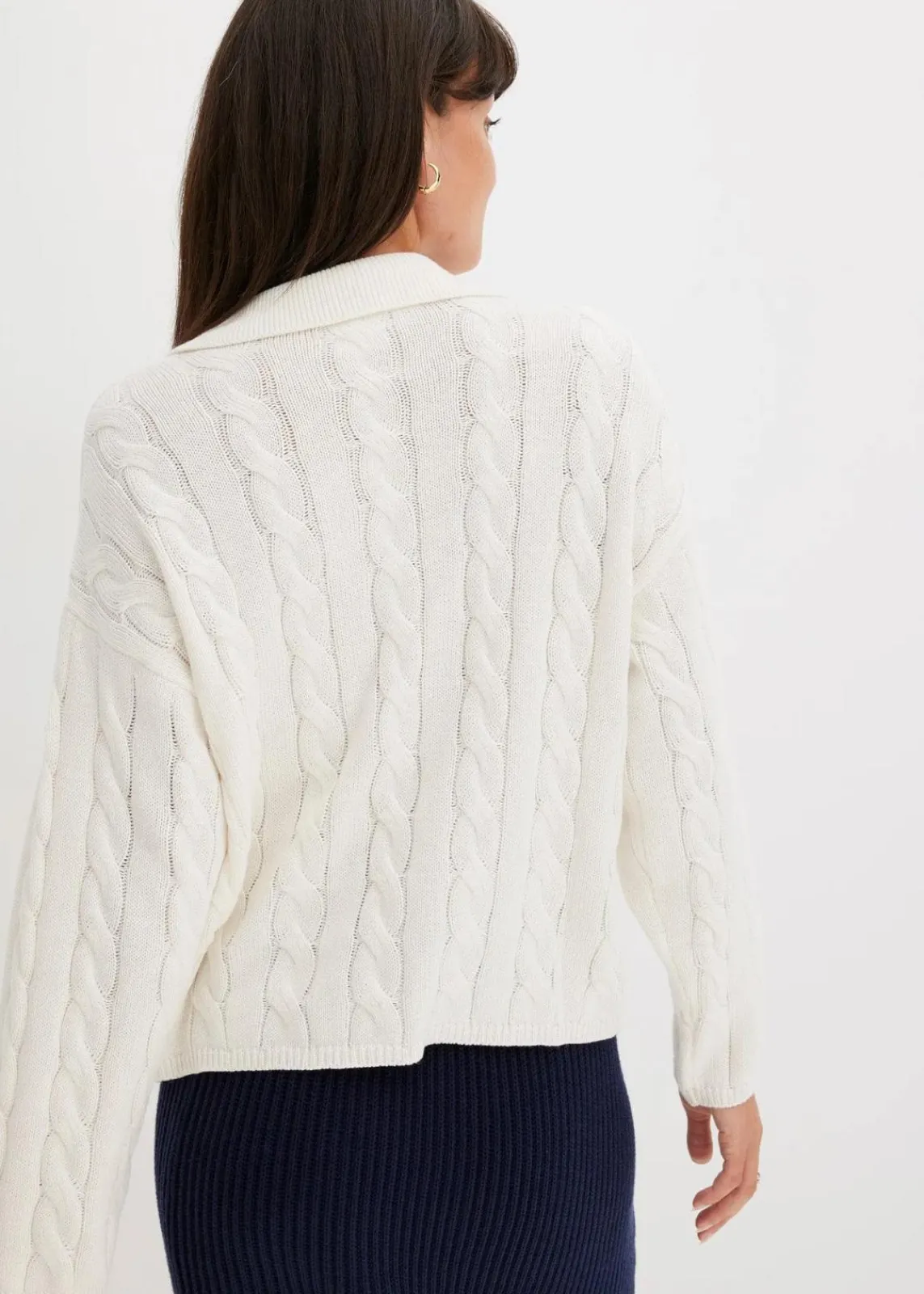 bonprix Bekleidung·Umstandsmode|Strickmode^Oversize Pullover aus weichem Kaschmir-Mix wollweiß
