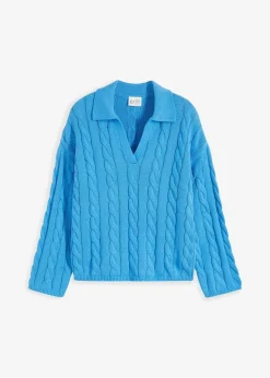 bonprix Bekleidung·Umstandsmode|Strickmode^Oversize Pullover aus weichem Kaschmir-Mix brilliantblau