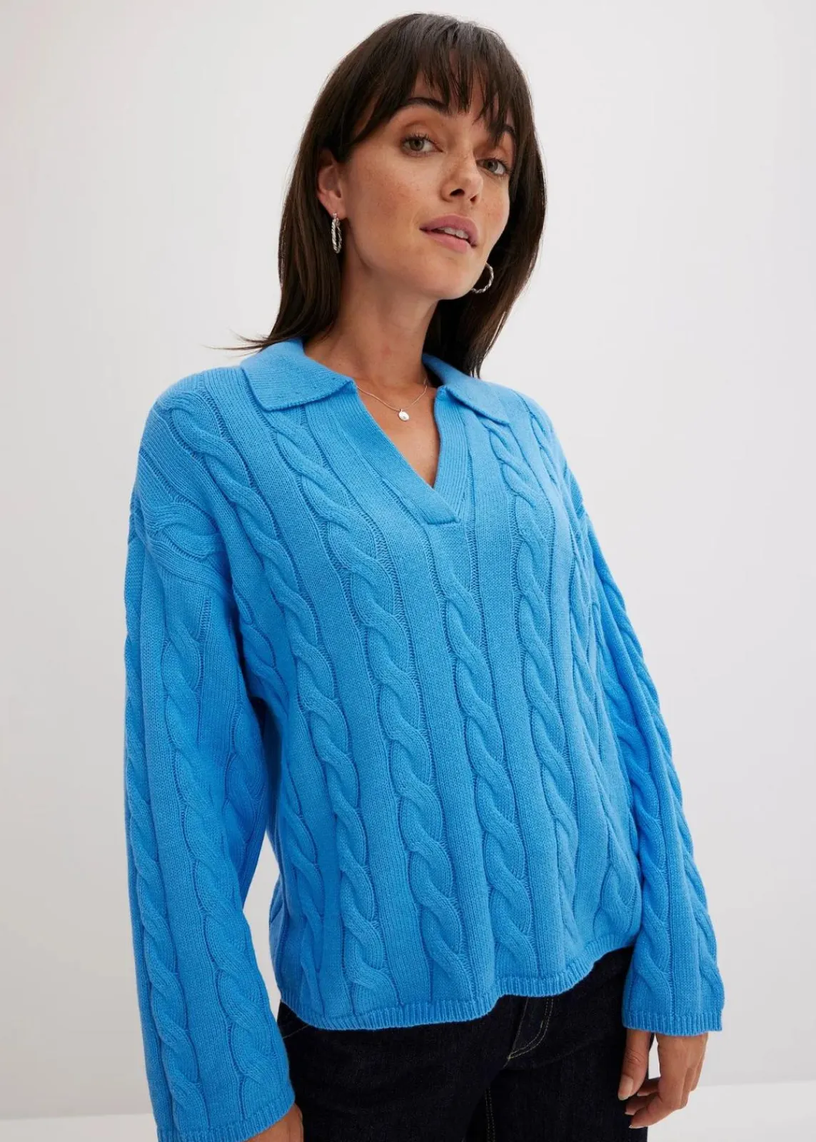 bonprix Bekleidung·Umstandsmode|Strickmode^Oversize Pullover aus weichem Kaschmir-Mix brilliantblau