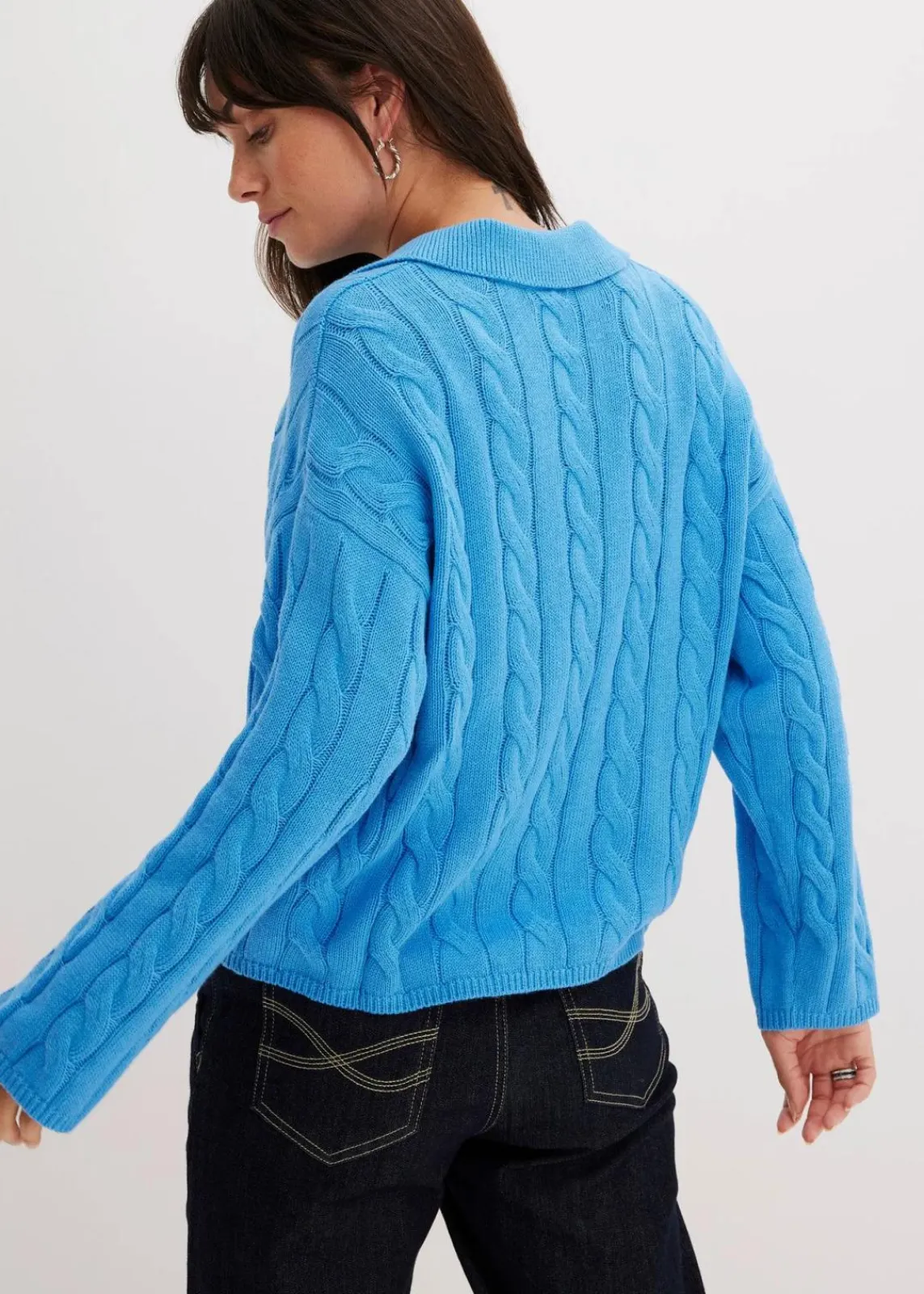 bonprix Bekleidung·Umstandsmode|Strickmode^Oversize Pullover aus weichem Kaschmir-Mix brilliantblau