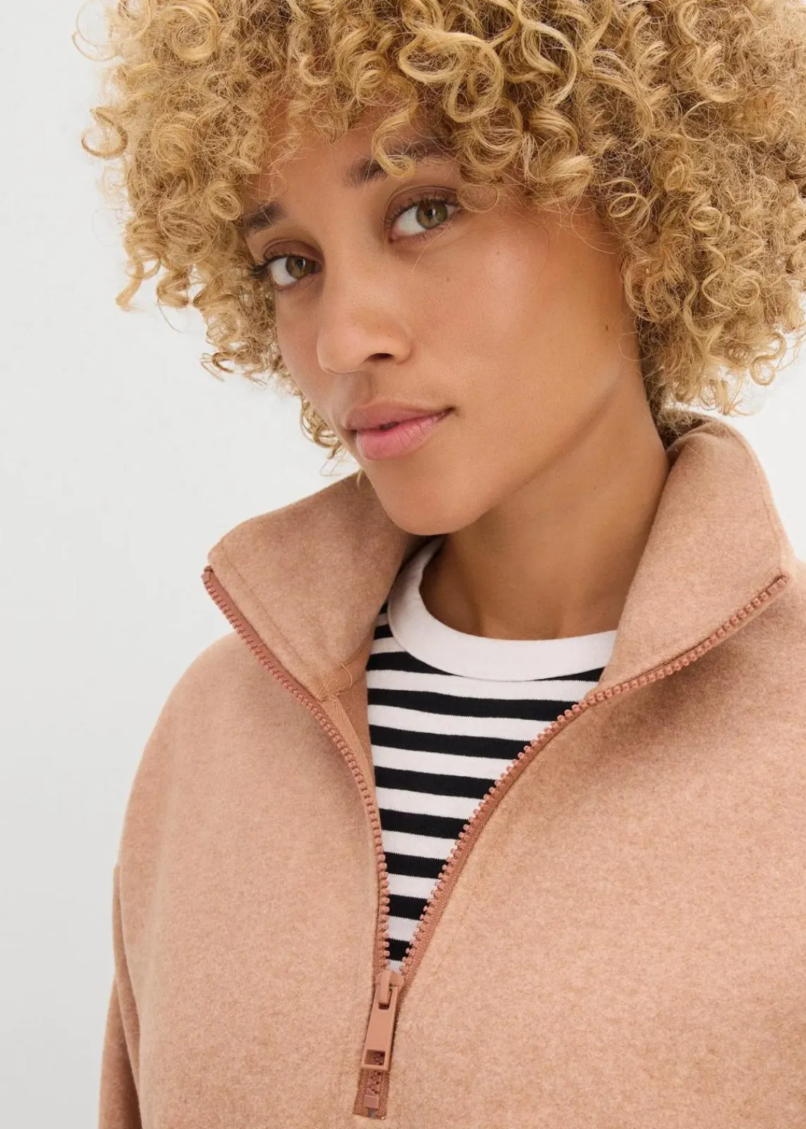 bonprix Bekleidung·Blusen & Tuniken|Zweiteiler & Sets^Oversize Pullover in Wolloptik schokosorbet meliert