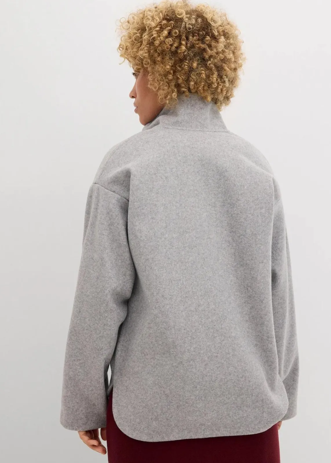 bonprix Sweat|Zweiteiler & Sets^Oversize Pullover in Wolloptik schattengrau meliert