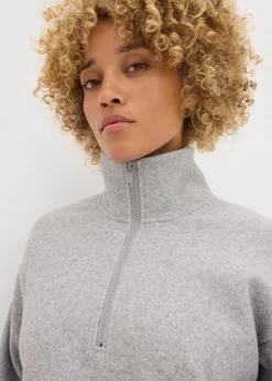 bonprix Sweat|Zweiteiler & Sets^Oversize Pullover in Wolloptik schattengrau meliert