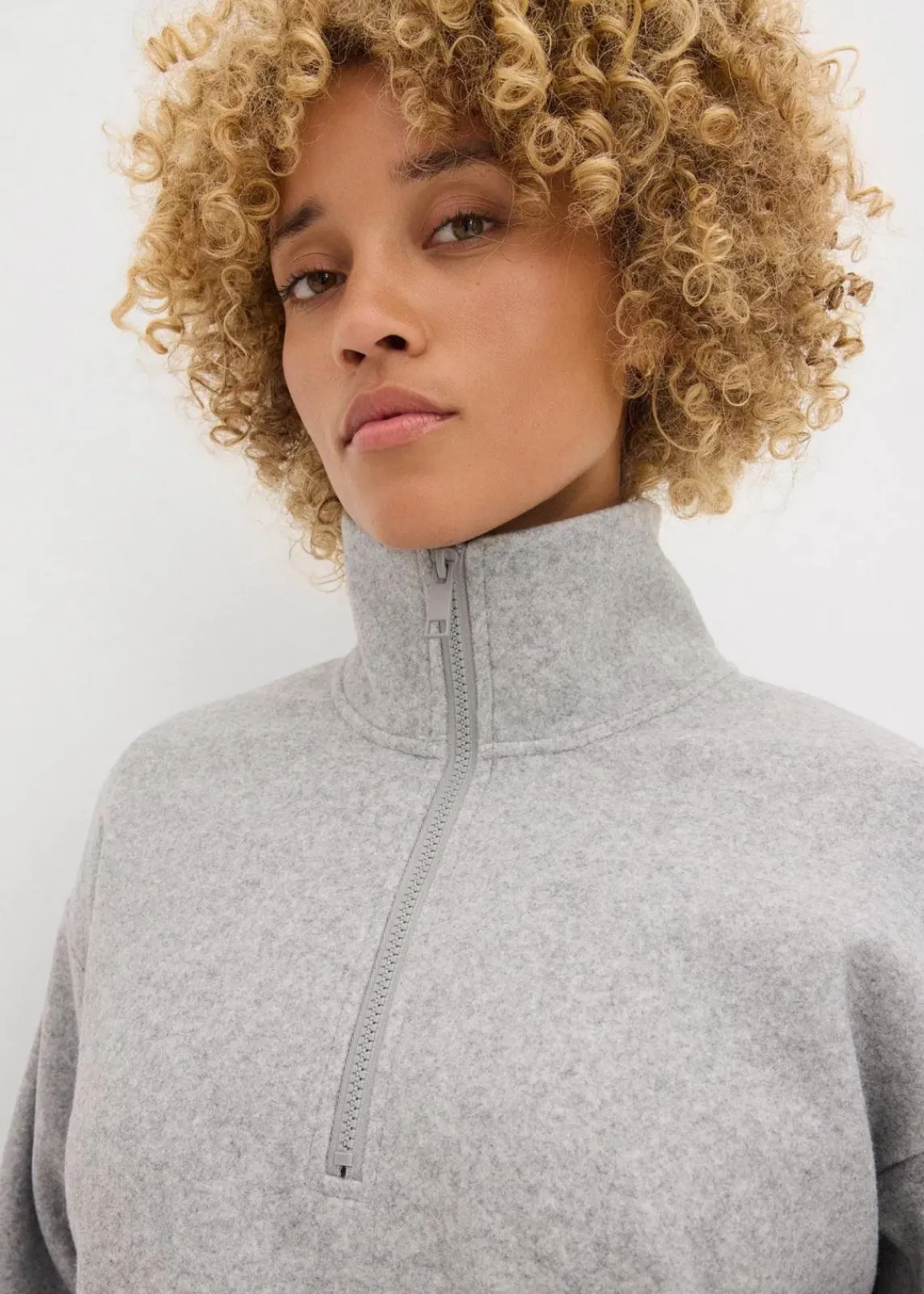 bonprix Sweat|Zweiteiler & Sets^Oversize Pullover in Wolloptik schattengrau meliert