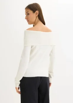 bonprix Bekleidung·Umstandsmode|Bekleidung·Jeans^Oversize Pullover mit Camrenausschnitt wollweiß