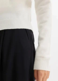 bonprix Bekleidung·Umstandsmode|Bekleidung·Jeans^Oversize Pullover mit Camrenausschnitt wollweiß