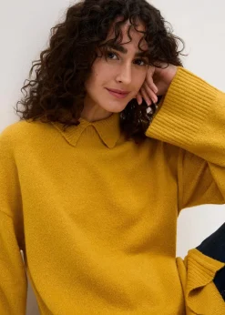 bonprix Bekleidung·Umstandsmode|Bekleidung·Jeans^Oversize Pullover mit Turtleneck und Seitenschlitzen ockergold