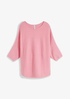 bonprix Strickmode|Pullover & Strickjacken^Oversize Ripp-Pullover aus Viskose-Mix rosa