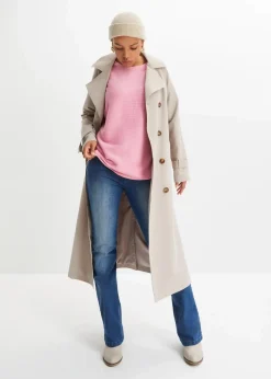 bonprix Strickmode|Pullover & Strickjacken^Oversize Ripp-Pullover aus Viskose-Mix rosa