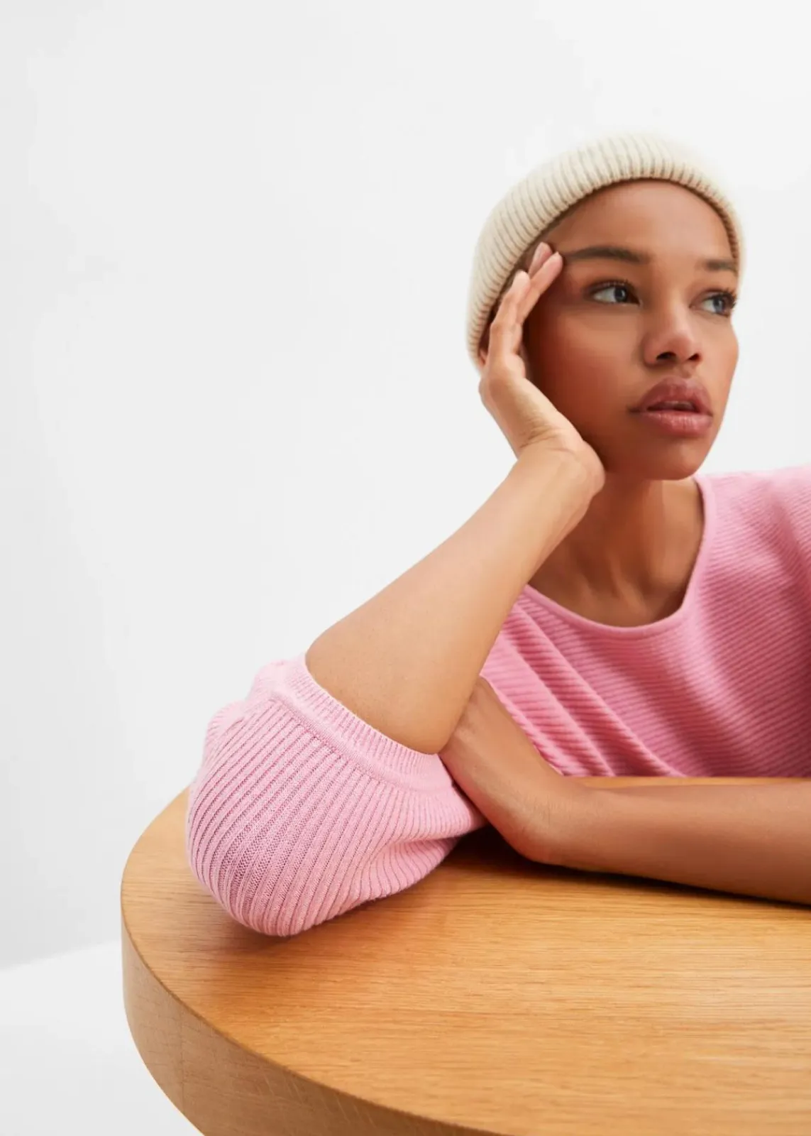 bonprix Strickmode|Pullover & Strickjacken^Oversize Ripp-Pullover aus Viskose-Mix rosa