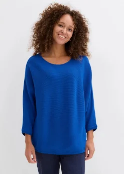 bonprix Strickmode|Pullover & Strickjacken^Oversize Ripp-Pullover aus Viskose-Mix arktikblau