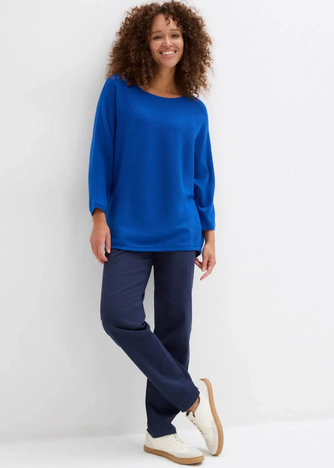bonprix Strickmode|Pullover & Strickjacken^Oversize Ripp-Pullover aus Viskose-Mix arktikblau