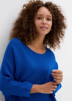 bonprix Strickmode|Pullover & Strickjacken^Oversize Ripp-Pullover aus Viskose-Mix arktikblau