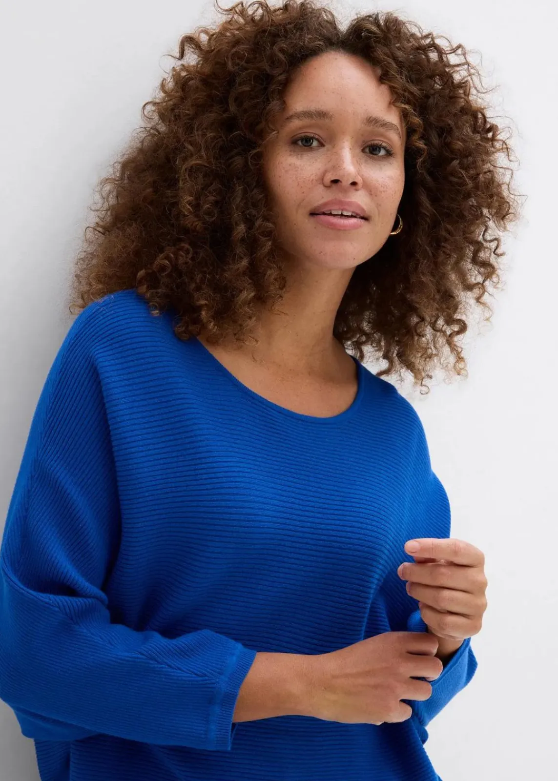 bonprix Strickmode|Pullover & Strickjacken^Oversize Ripp-Pullover aus Viskose-Mix arktikblau