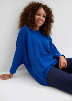 bonprix Strickmode|Pullover & Strickjacken^Oversize Ripp-Pullover aus Viskose-Mix arktikblau