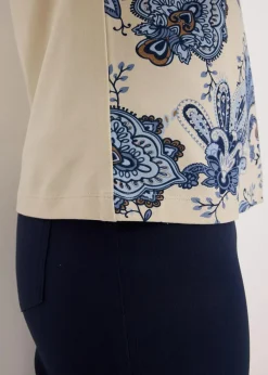 bonprix Shirts & Tops^Oversize Shirt mit Spitzenband natur/mattblau paisley