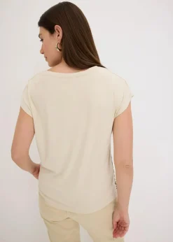 bonprix Shirts & Tops^Oversize Shirt mit Spitzenband natur/oliv paisley