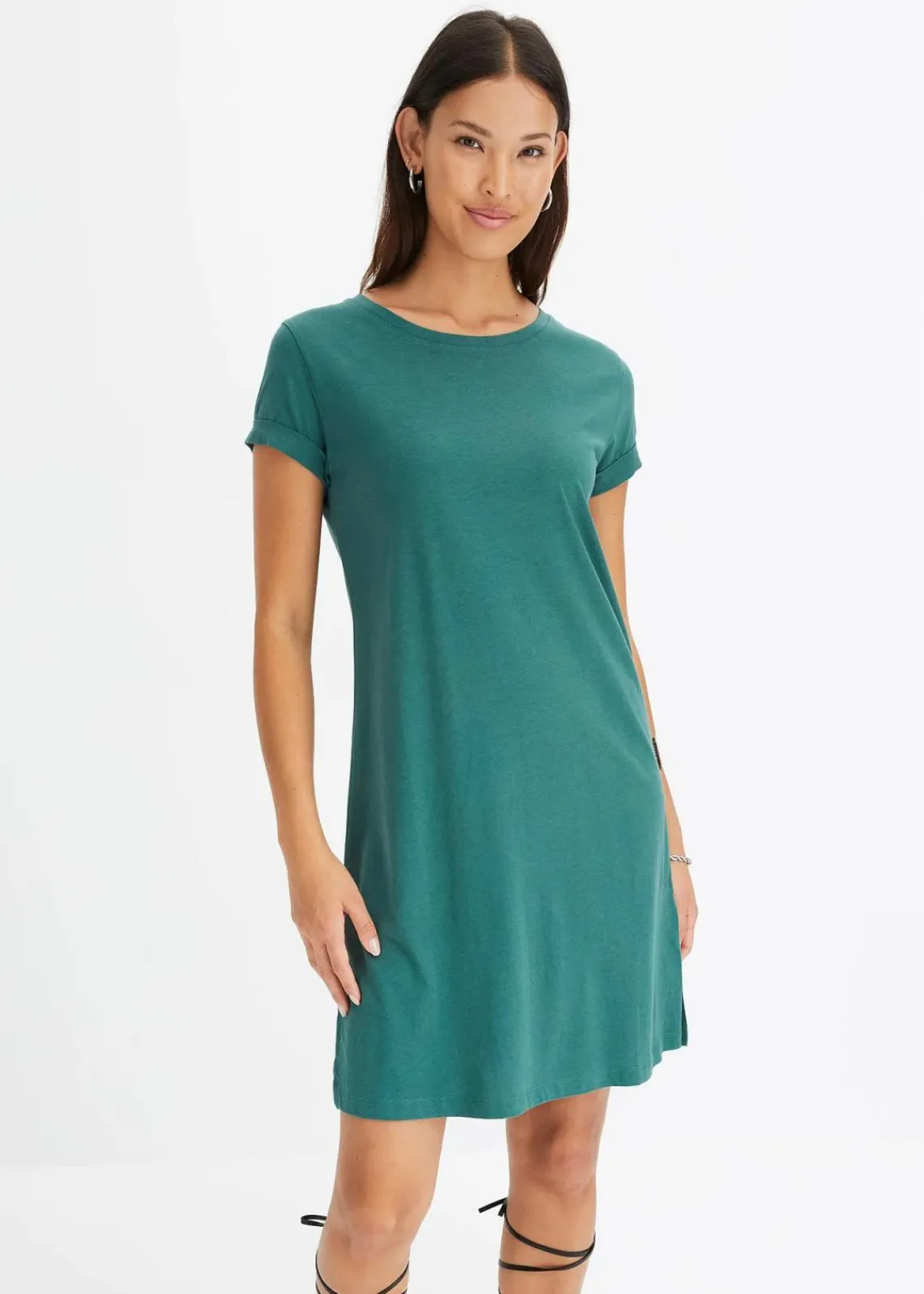 bonprix Kleider|Nachhaltigere Materialien^Oversize Shirtkleid mattgrün
