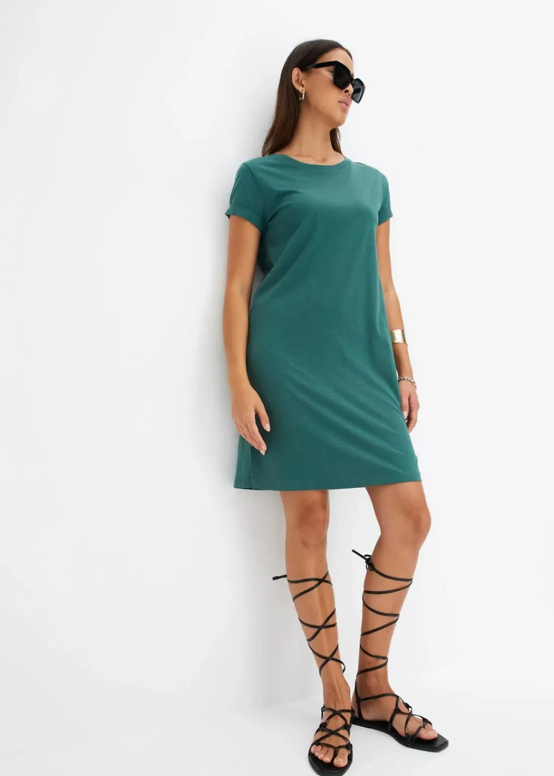 bonprix Kleider|Nachhaltigere Materialien^Oversize Shirtkleid mattgrün