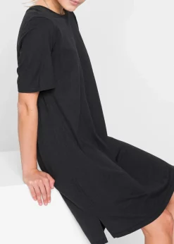 bonprix Basics|Kleider^Oversize- Shirtkleid schwarz