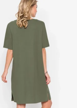 bonprix Kleider|Basics^Oversize- Shirtkleid oliv