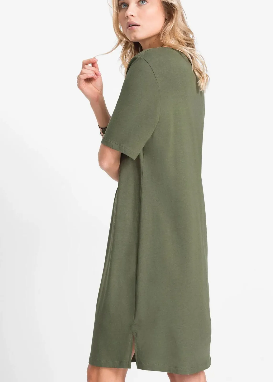 bonprix Kleider|Basics^Oversize- Shirtkleid oliv